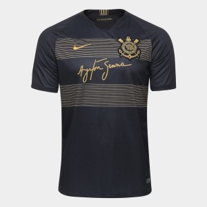 Camisa do Corinthians de 2018 - Uniforme III em homenagem ao piloto Ayrton Senna