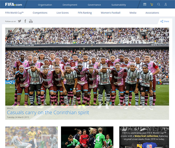 Corinthian-Casuals na home do site da Fifa