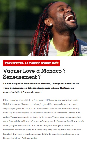 France Football usou foto de Love com a camisa do Flamengo