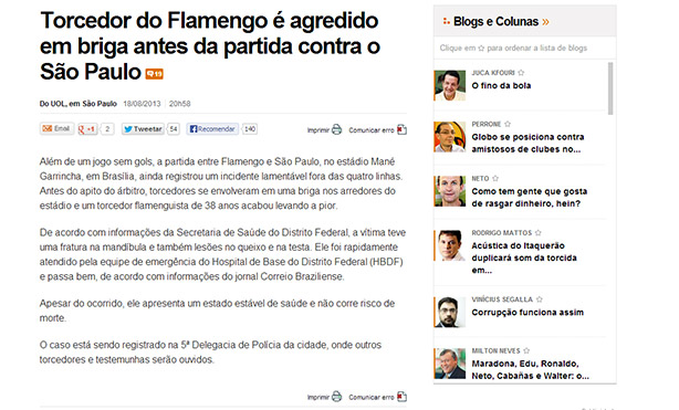 Briga entre Flamengo e So Paulo