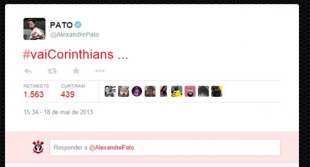 Tweet de Alexandre Pato