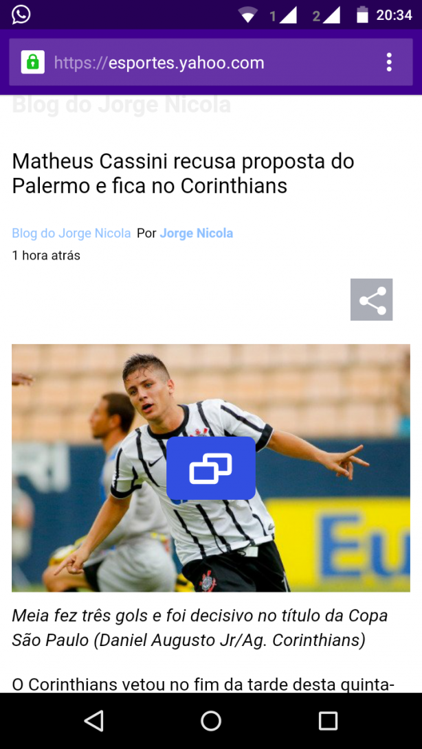 Matheus Cassini recusa proposta do Palermo!
