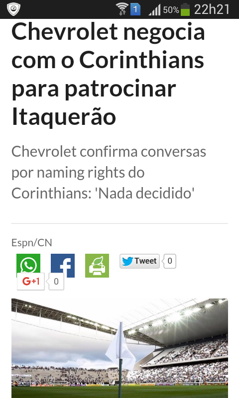 Bomba! Venda do nome est�dio!