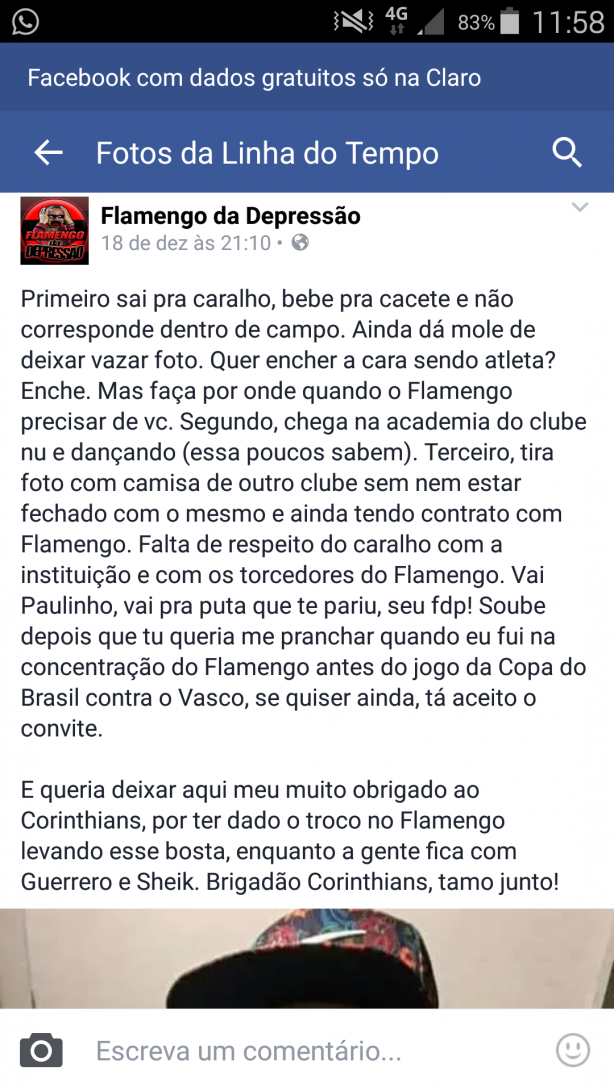 Carinho da torcida do Flamengo por Paulinho