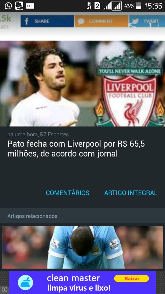 Acabo de ver no portal r7