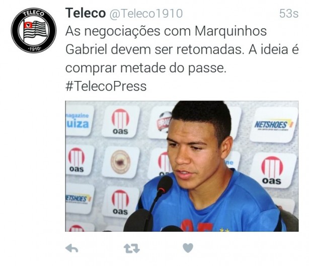 Marquinhos Gabriel Novidade na area