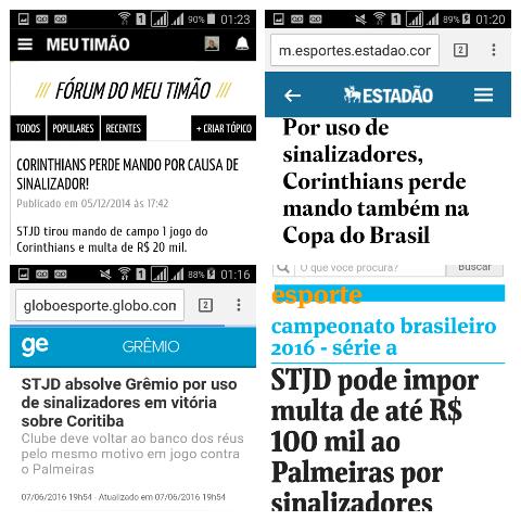 Sinalizadores diferentes
