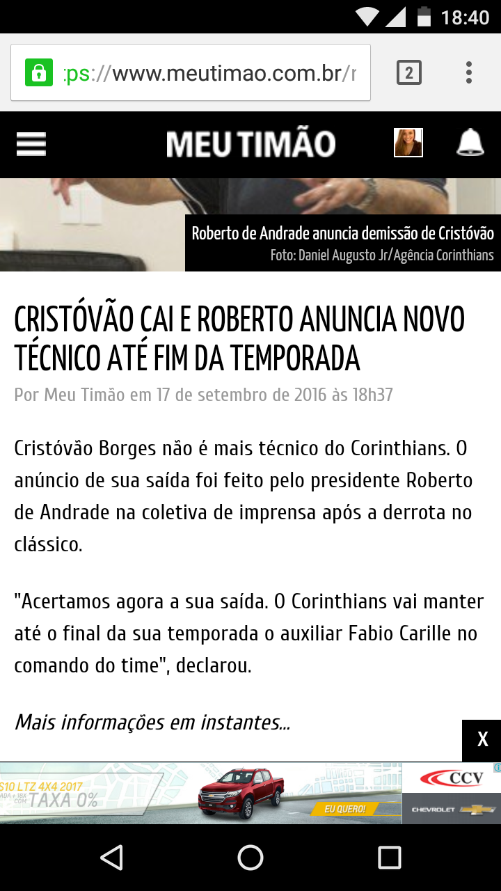 a notícia que todos esperavam cristvo Borges  demitido