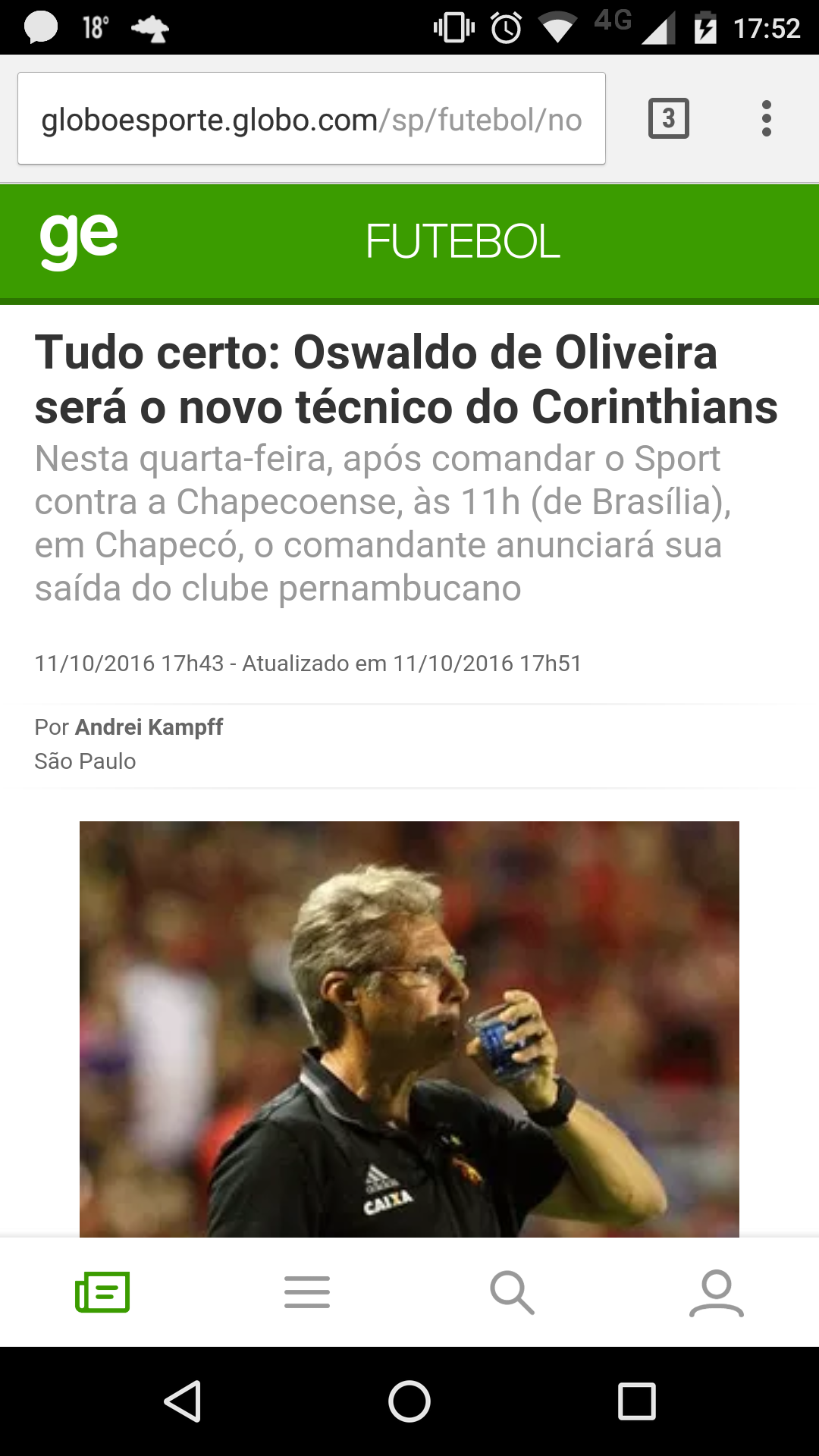 Osvaldo de Oliveira novo t�cnico!