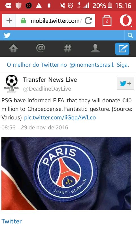 PSG doar 40 milhes de euros para a chape