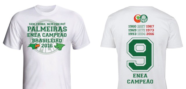 OFF Palmeiras lana camisa comemorativa de ttulo brasileiro.