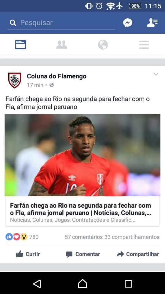 Farfan indo para o flalixo