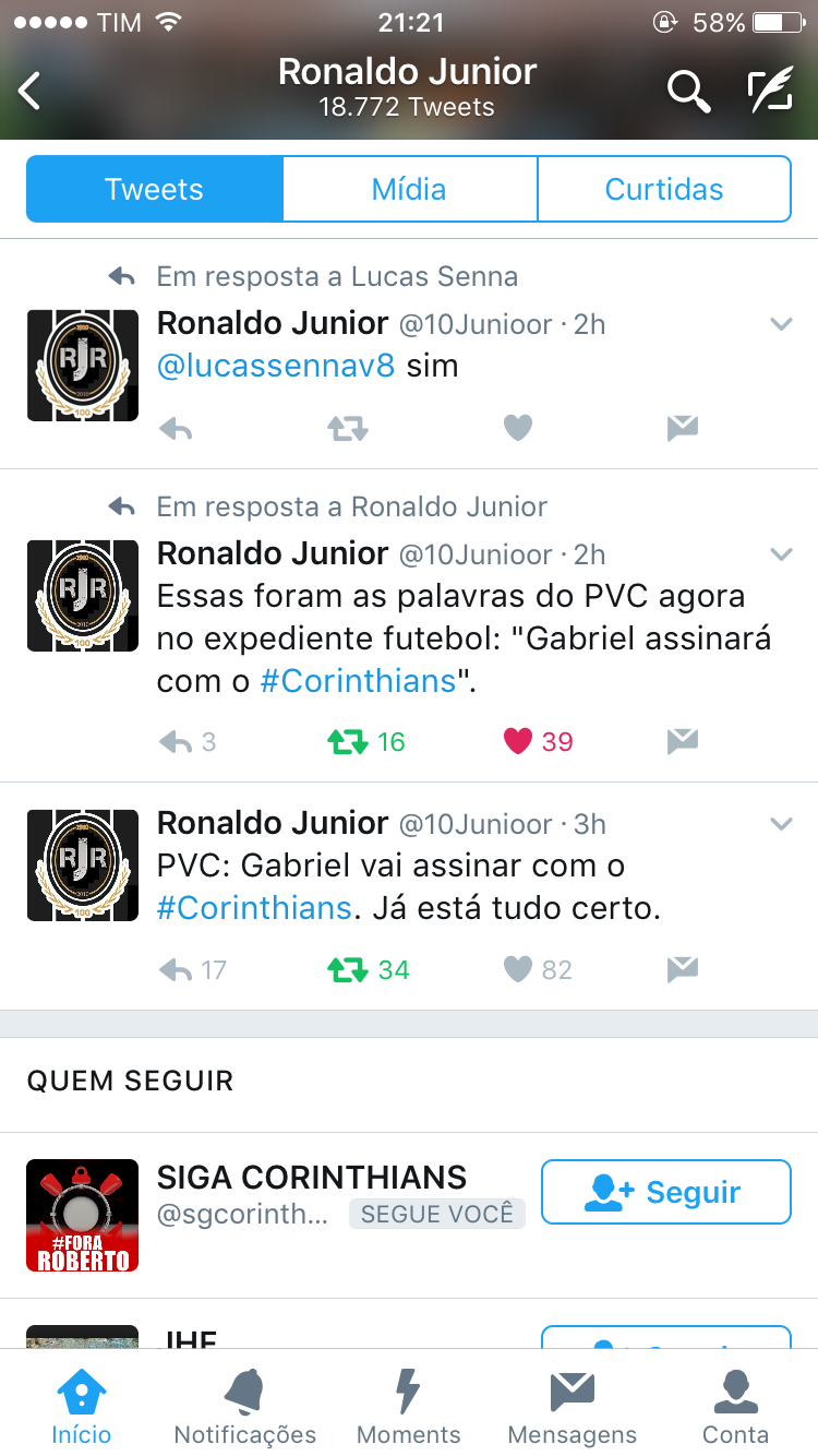 gabriel esta fechado com o Corinthians (PVC)