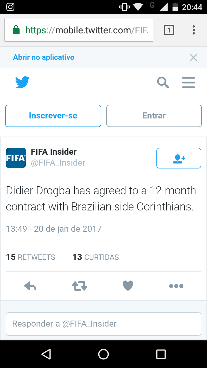 Drogba Twitter FIFA Insider, confere?