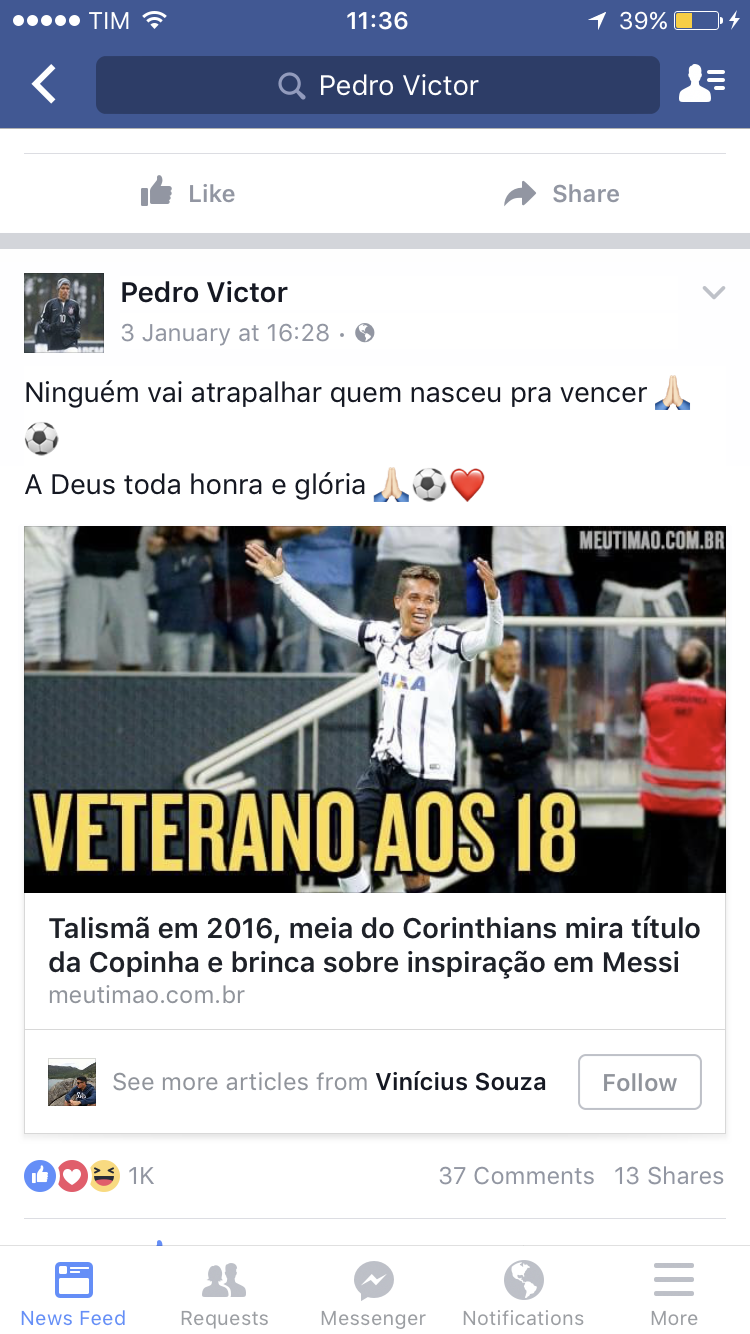 Pedrinho l� o meutim�o