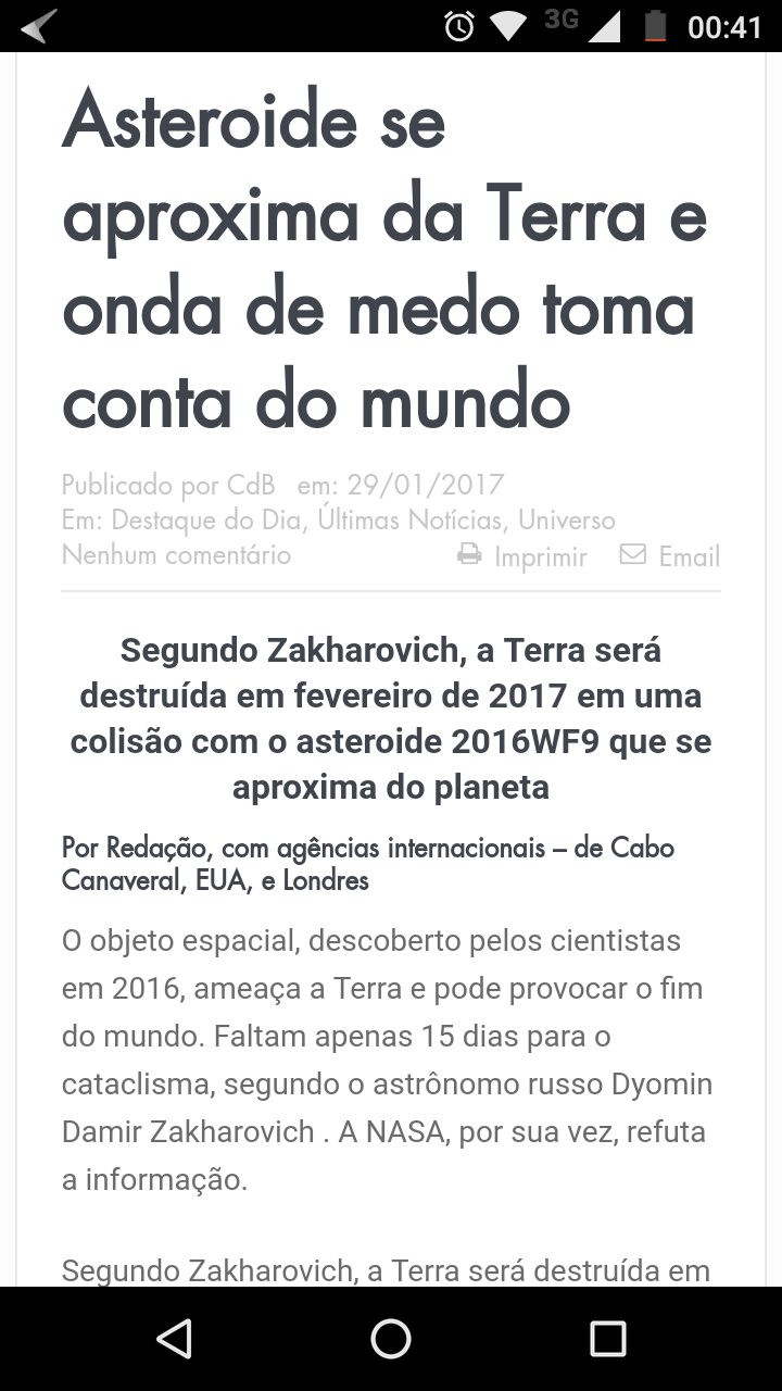 O mundo vai acabar!