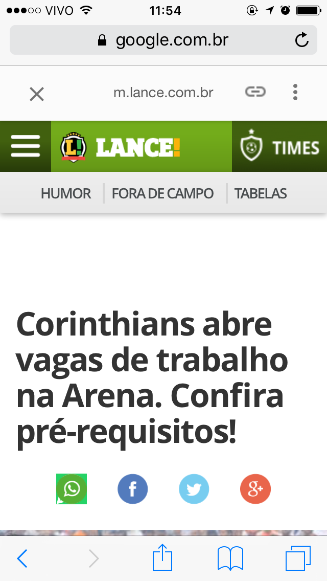 Arena Corinthians contratando