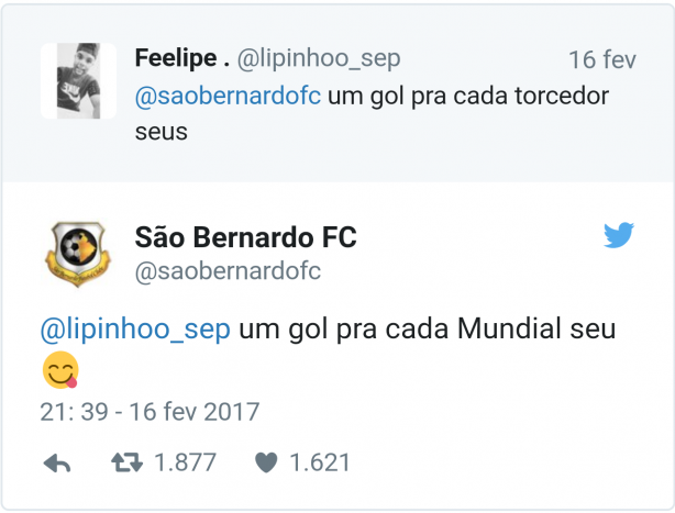 Torcedor do Palmeiras zoa e Twitter do So Bernardo responde...