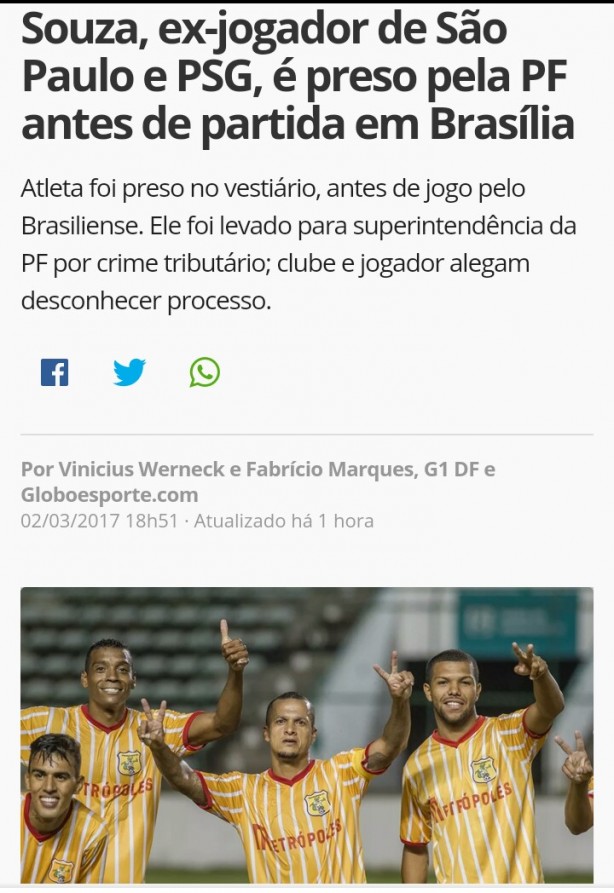OFF - Souza ex São Paulo preso!