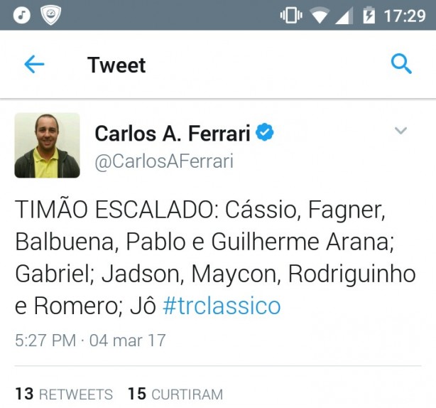 Escala��o oficial