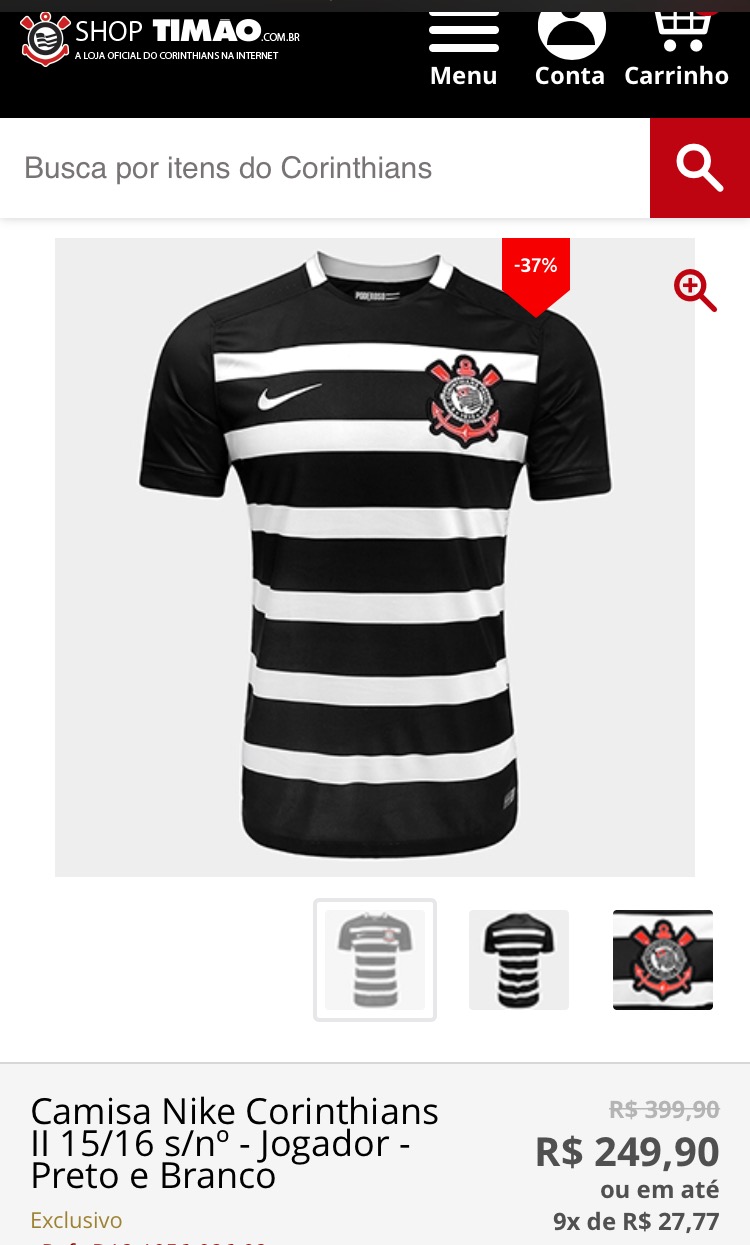 Falta de comprometimento Nike-Corinthians