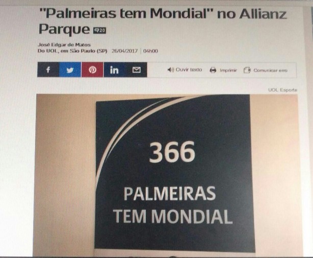 galera, acabou a piada! Finalmente agora o Palmeiras tem...