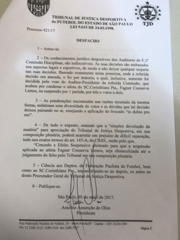 Fagner liberado