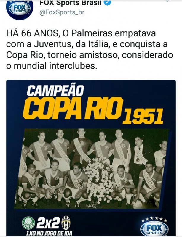 O Palmeiras tem mundial... Kkkkk