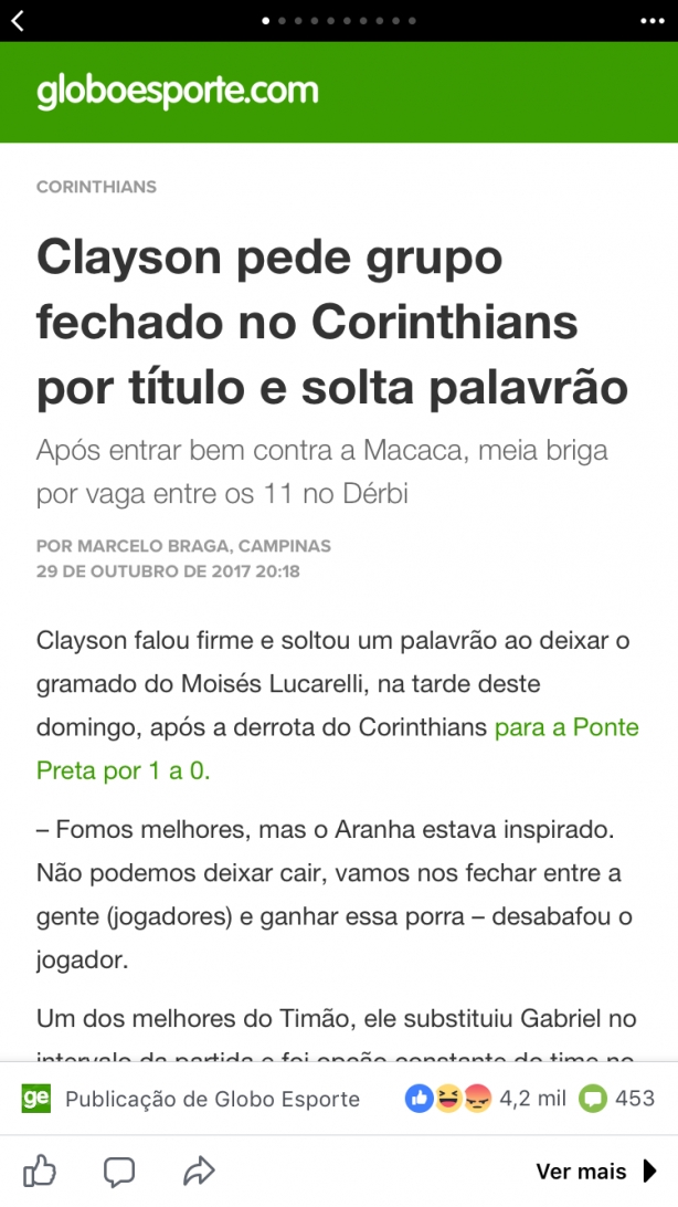 Clayson pede grupo fechado no Corinthians: Vamos ganhar essa p.orra