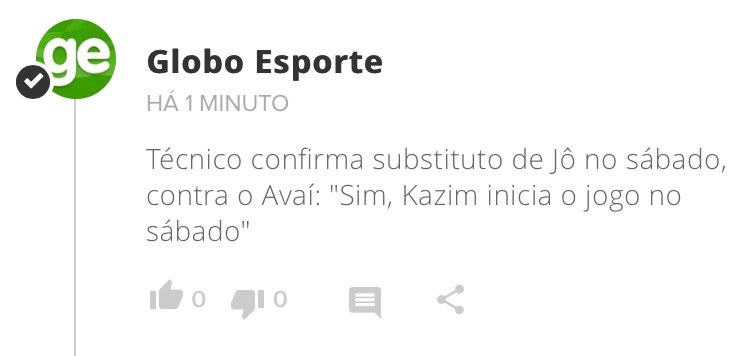 Kazim ser� titular contra o Ava�
