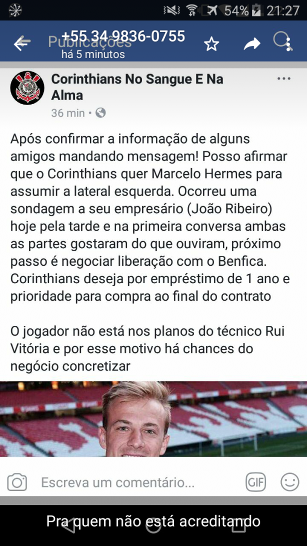 Marcelos Hermes t negociao com Corinthians