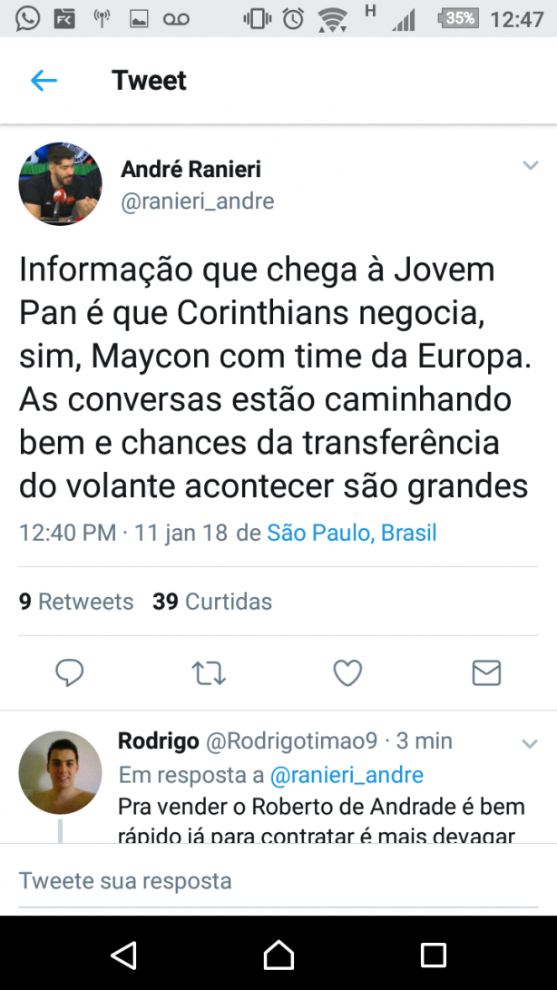 Informa��o sobre o Maycon