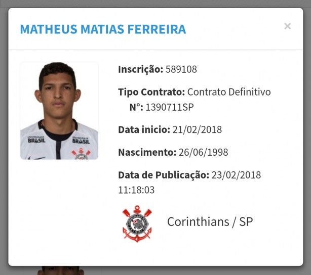 Matheus Matias j saiu no BID da CBF