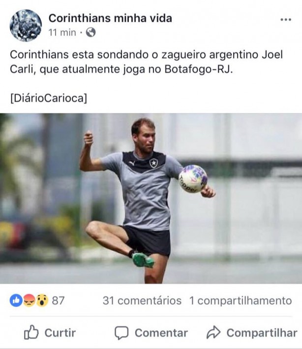 Corinthians sondando zagueiro Joel Carli do Botafogo