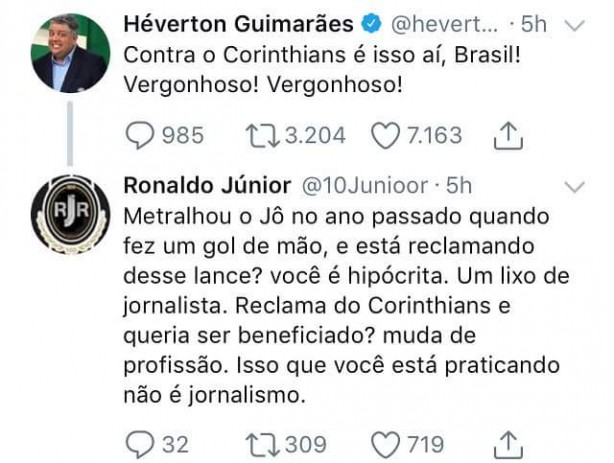 Jornalista da Band esculacha o Corinthians e leva uma resposta pica!