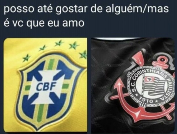Sentimento Seleo Brasileira x Corinthians resumido em uma imagem