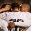 Jogadores do Corinthians comemoram o gol de empate