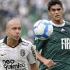 Alessandro domina a bola no incio do clssico entre Corinthians e Palmeiras
