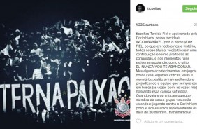 Elias publicou mensagem em suas redes sociais para a Fiel