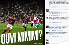 Corinthians respondeu Fluminense em rede social