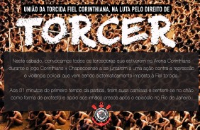 Torcida do Corinthians faz protesto contra represso policial