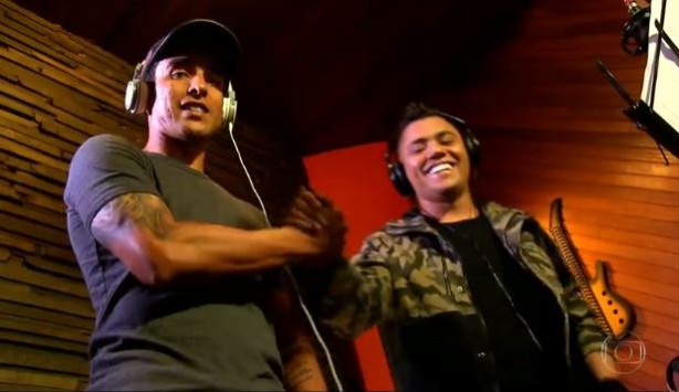 Jadson ao lado de Felipe Araújo durante gravação da música Jadson ao lado de Felipe Araújo durante gravação da música