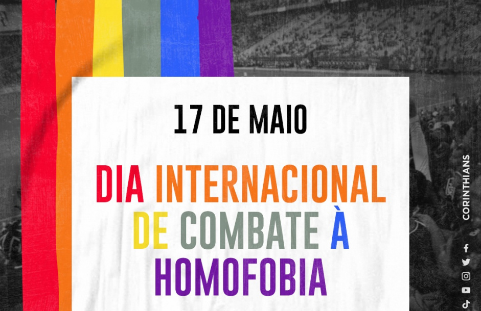 Corinthians fez post para conscientização em Dia Internacional do Combate à Homofobia