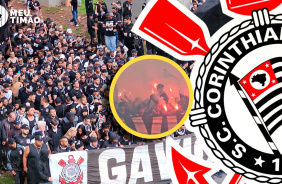 Mar negro da fiel | Torcida do Corinthians caminha em festa at� a Neo Qu�mica Arena